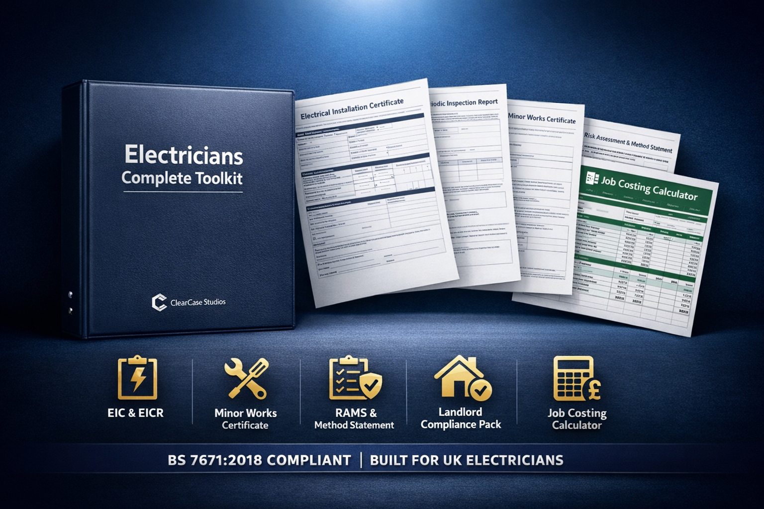 Electricians Complete Toolkit — professional electrician document templates UK