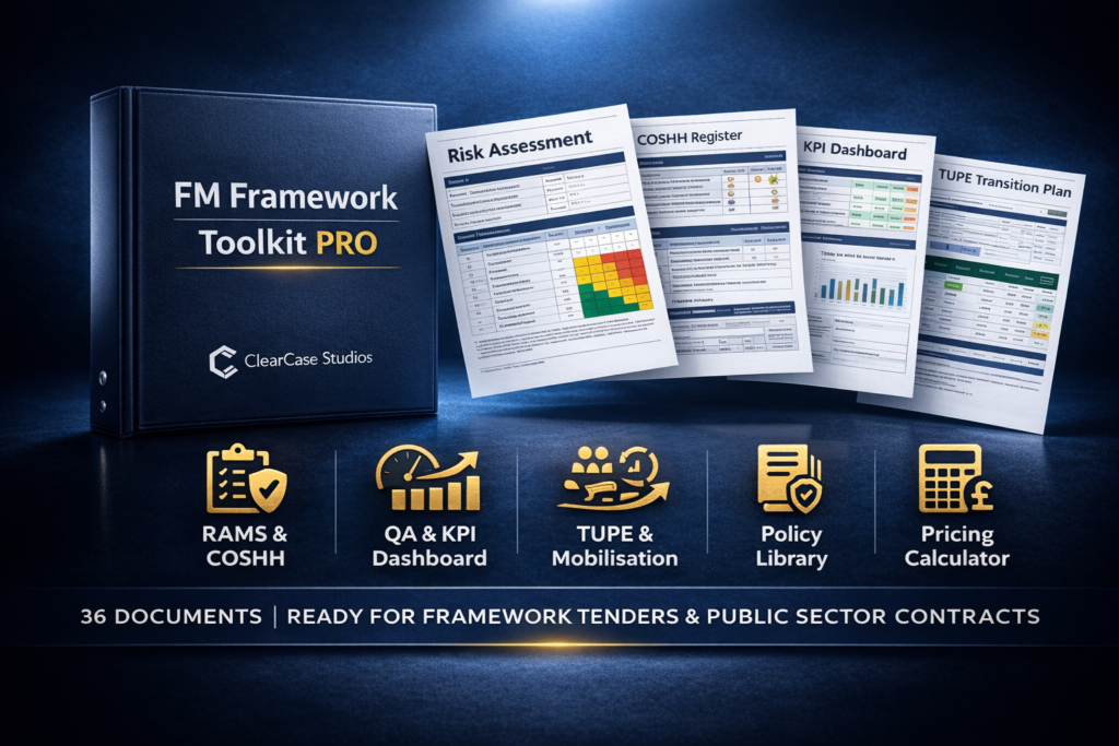 FM compliance document pack UK cleaning contractors